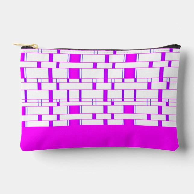 Rectangle Pattern White 6 Accessory Pouch (Front)