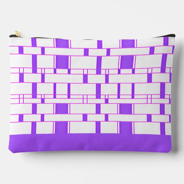 Rectangle Pattern White 9 Accessory Pouch (Front)