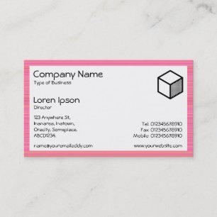 Rectangle - Pink Combed Business Card