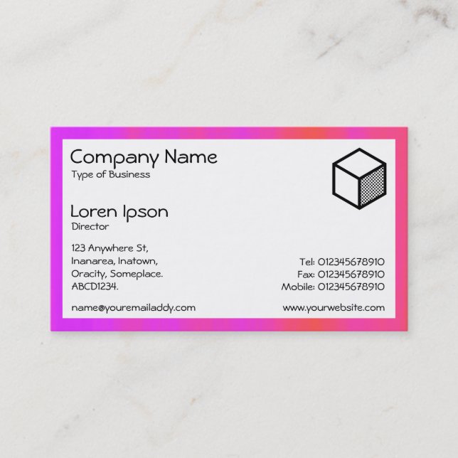 Rectangle - Pink Haze Business Card (Front)
