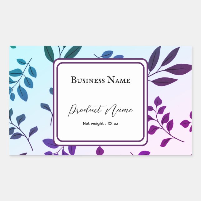 Rectangle Product Label Sticker (Front)