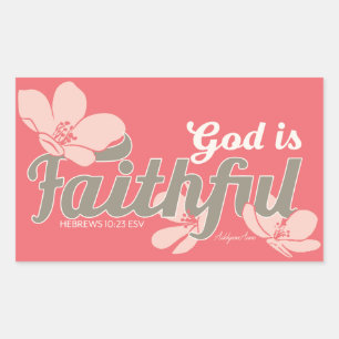 Rectangle Sticker, Inspirational, Faith, coral Rectangular Sticker