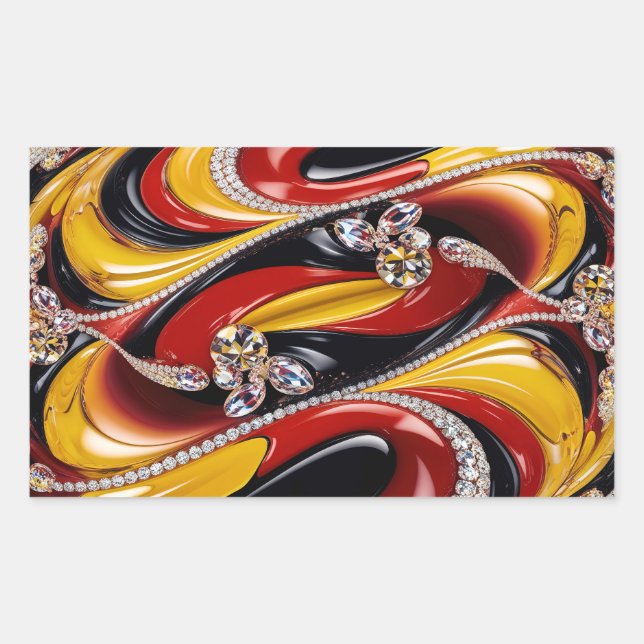 Rectangle sticker with Belgian Colours (Front)