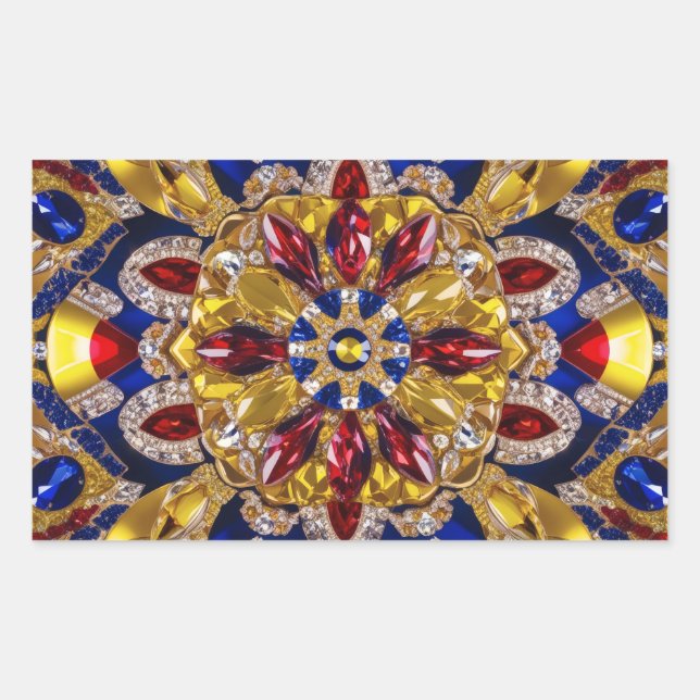 Rectangle sticker with Colombia Colours (Front)