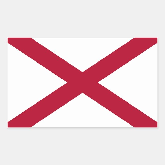 Rectangle sticker with Flag of Alabama, U.S.A. (Front)