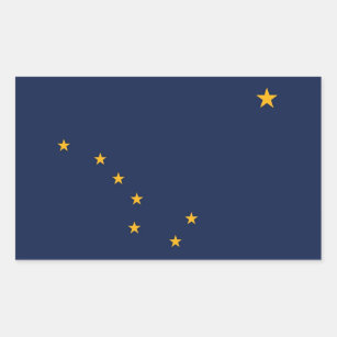 Rectangle sticker with Flag of Alaska, U.S.A.