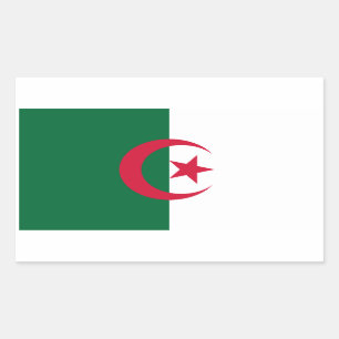 Rectangle sticker with Flag of Algeria