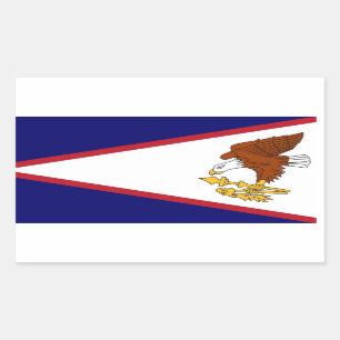 Rectangle sticker with Flag of American Samoa