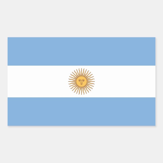 Rectangle sticker with Flag of  Argentina (Front)