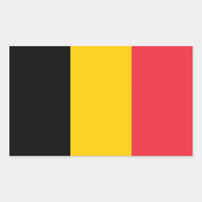 Rectangle sticker with Flag of Belgium (Front)