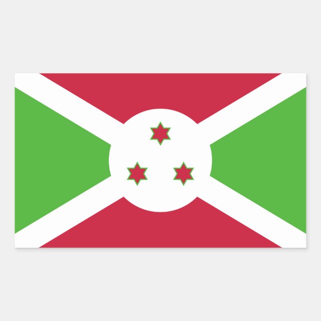 Rectangle sticker with Flag of Burundi (Front)