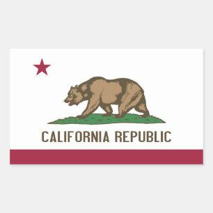 Rectangle sticker with Flag of California, U.S.A.