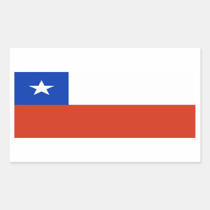 Rectangle sticker with Flag of Chile