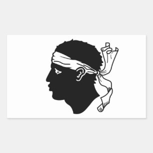 Rectangle sticker with Flag of Corsica