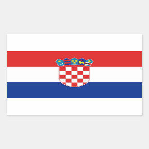 Rectangle sticker with Flag of Croatia
