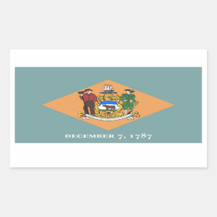Rectangle sticker with Flag of Delaware, U.S.A.