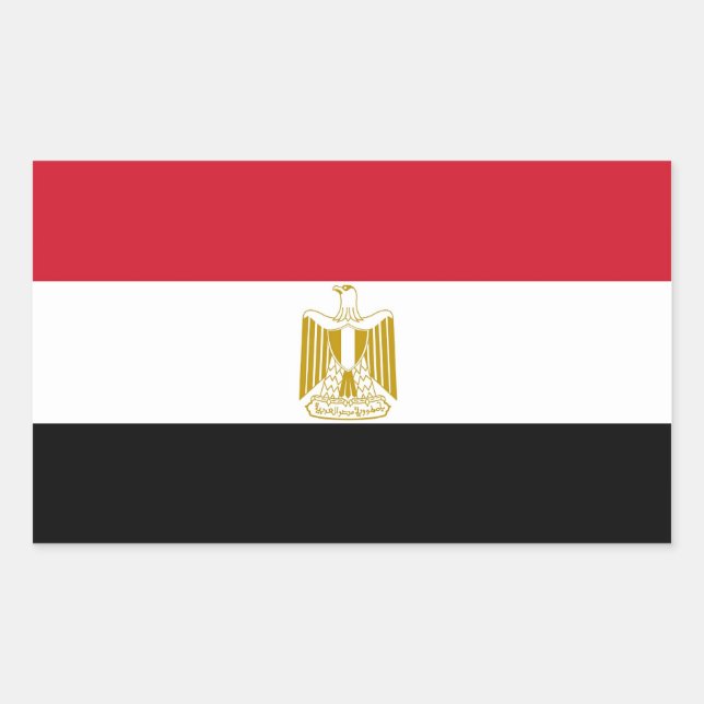 Rectangle sticker with Flag of Egypt (Front)