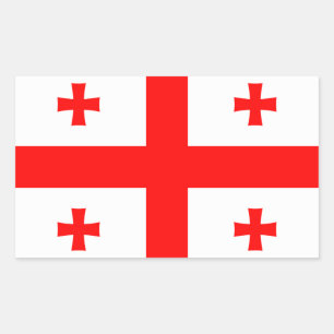 Rectangle sticker with Flag of Georgia
