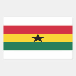 Rectangle sticker with Flag of Ghana