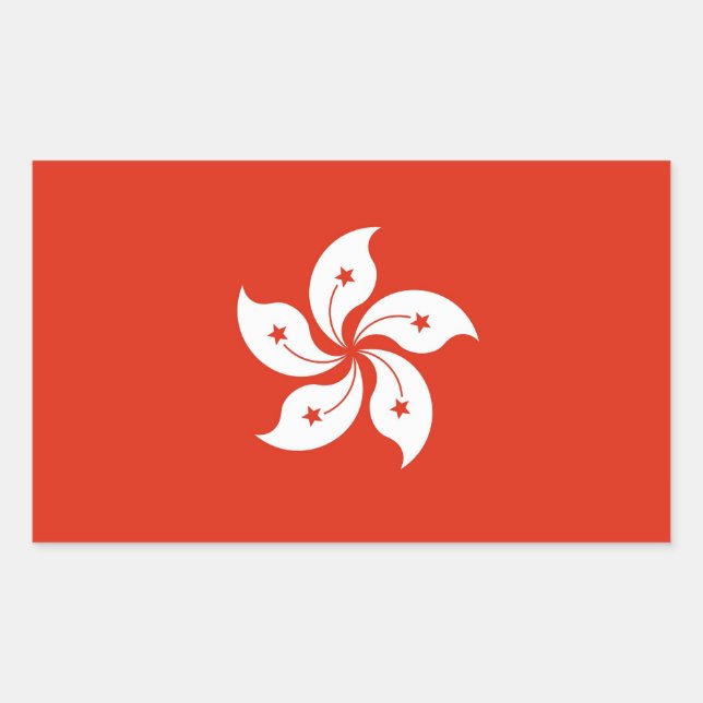 Rectangle sticker with Flag of Hong Kong, China (Front)