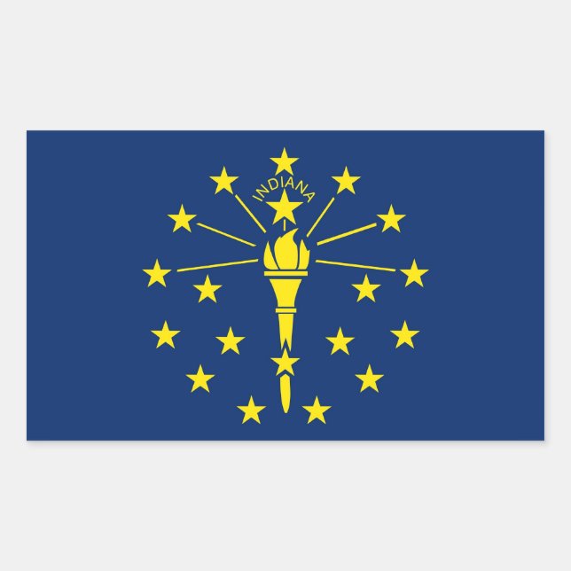 Rectangle sticker with Flag of Indiana, U.S.A. (Front)