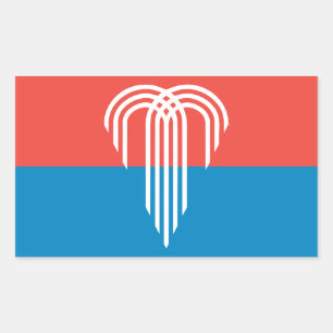 Rectangle sticker with Flag of Kansas City, USA