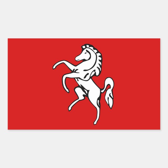 Rectangle sticker with Flag of Kent, England (Front)
