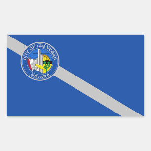 Rectangle sticker with Flag of Las Vegas,  U.S.A.
