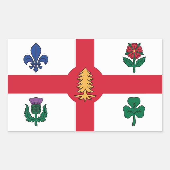 Rectangle sticker with Flag of Montreal, Canada (Front)