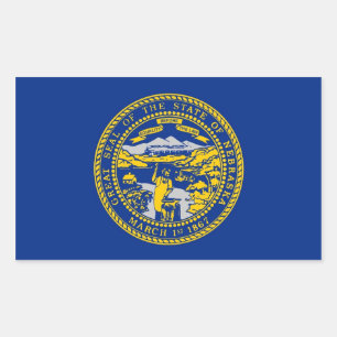 Rectangle sticker with Flag of Nebraska, U.S.A.
