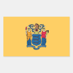 Rectangle sticker with Flag of New Jersey, U.S.A.