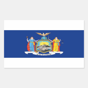 Rectangle sticker with Flag of New York, U.S.A.