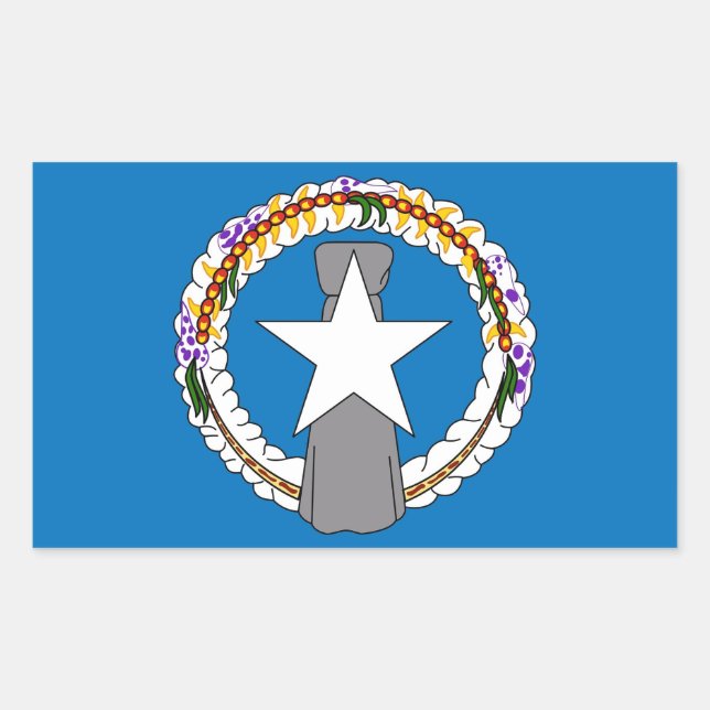 Rectangle sticker with Flag of Northern Mariana (Front)