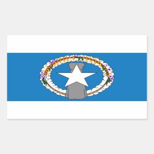 Rectangle sticker with Flag of Northern Mariana