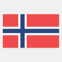 Rectangle sticker with Flag of Norway
