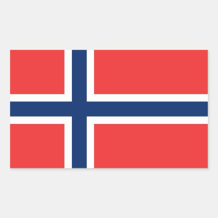 Rectangle sticker with Flag of Norway