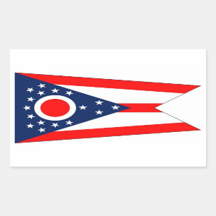 Rectangle sticker with Flag of Ohio, U.S.A.