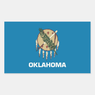 Rectangle sticker with Flag of Oklahoma, U.S.A.