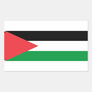 Rectangle sticker with Flag of Palestine