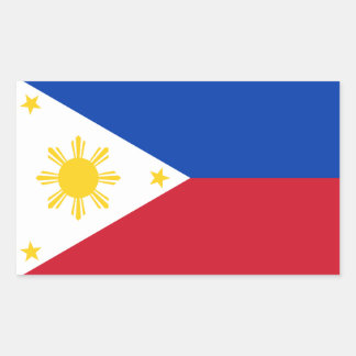 Rectangle sticker with Flag of Philippines