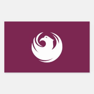 Rectangle sticker with Flag of Phoenix City, USA
