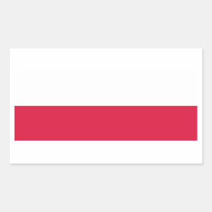 Rectangle sticker with Flag of Poland