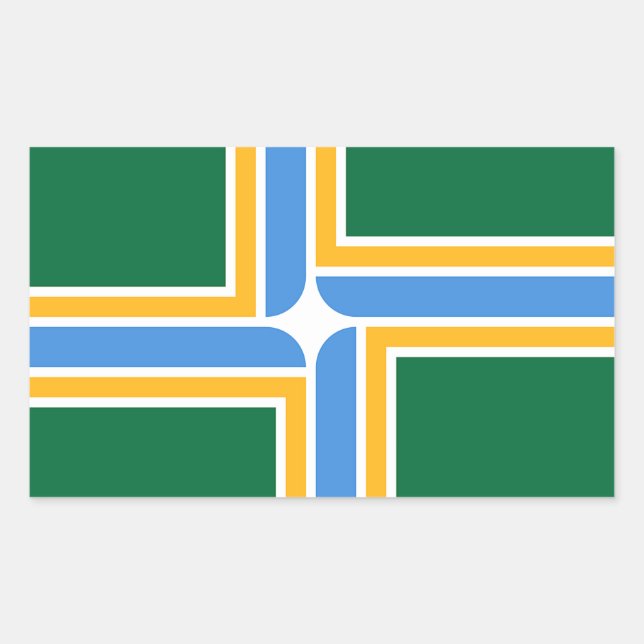 Rectangle sticker with Flag of Portland,  U.S.A. (Front)