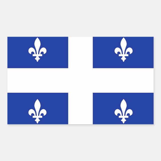 Rectangle sticker with Flag of Quebec, Canada (Front)