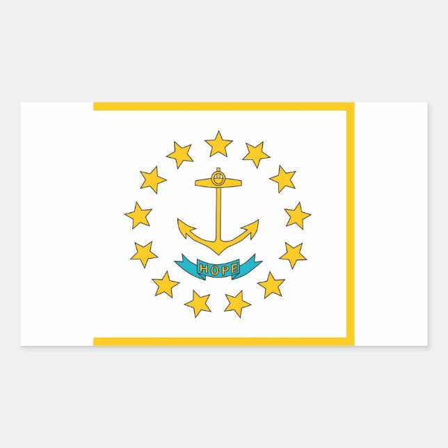 Rectangle sticker with Flag of Rhode Island (Front)