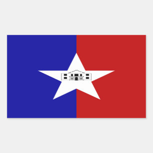 Rectangle sticker with Flag of San Antonio