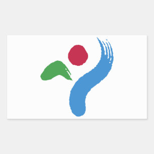 Rectangle sticker with Flag of Seoul