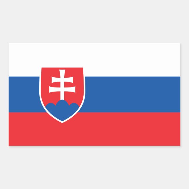 Rectangle sticker with Flag of Slovakia (Front)