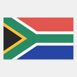 Rectangle sticker with Flag of South Africa