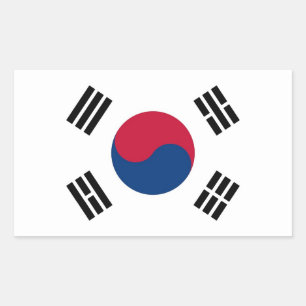 Rectangle sticker with Flag of South Korea